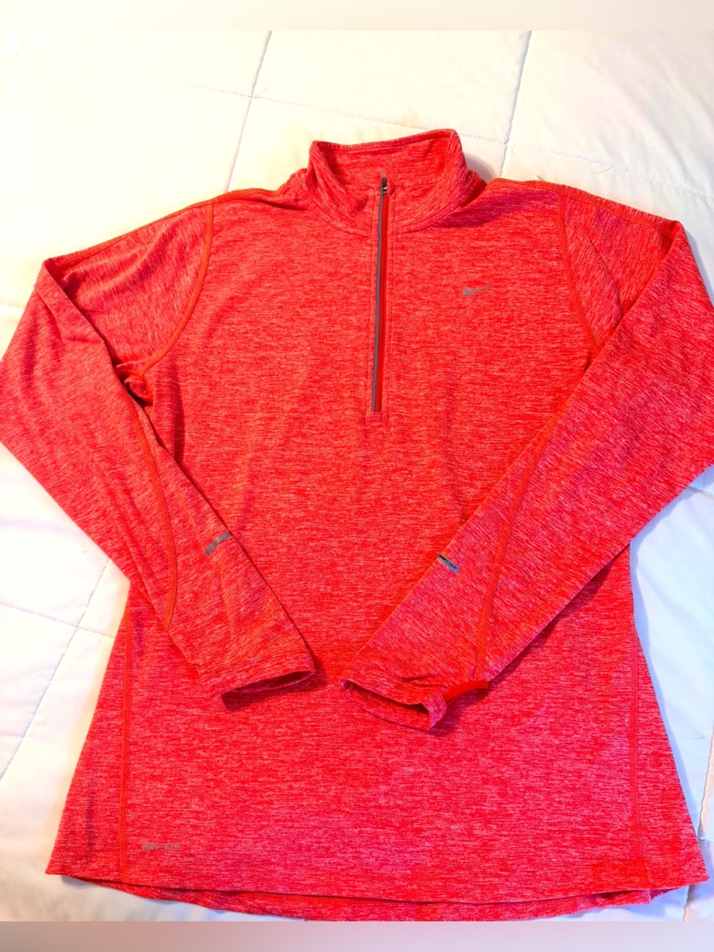 Nike Dri-Fit Element Half Zip Pullover Ladies L bright Coral NWOT